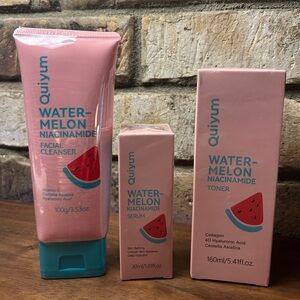 2/$25 Quiyum Watermelon Niacinamide Set Toner Cleanser Serum Teen Skincare